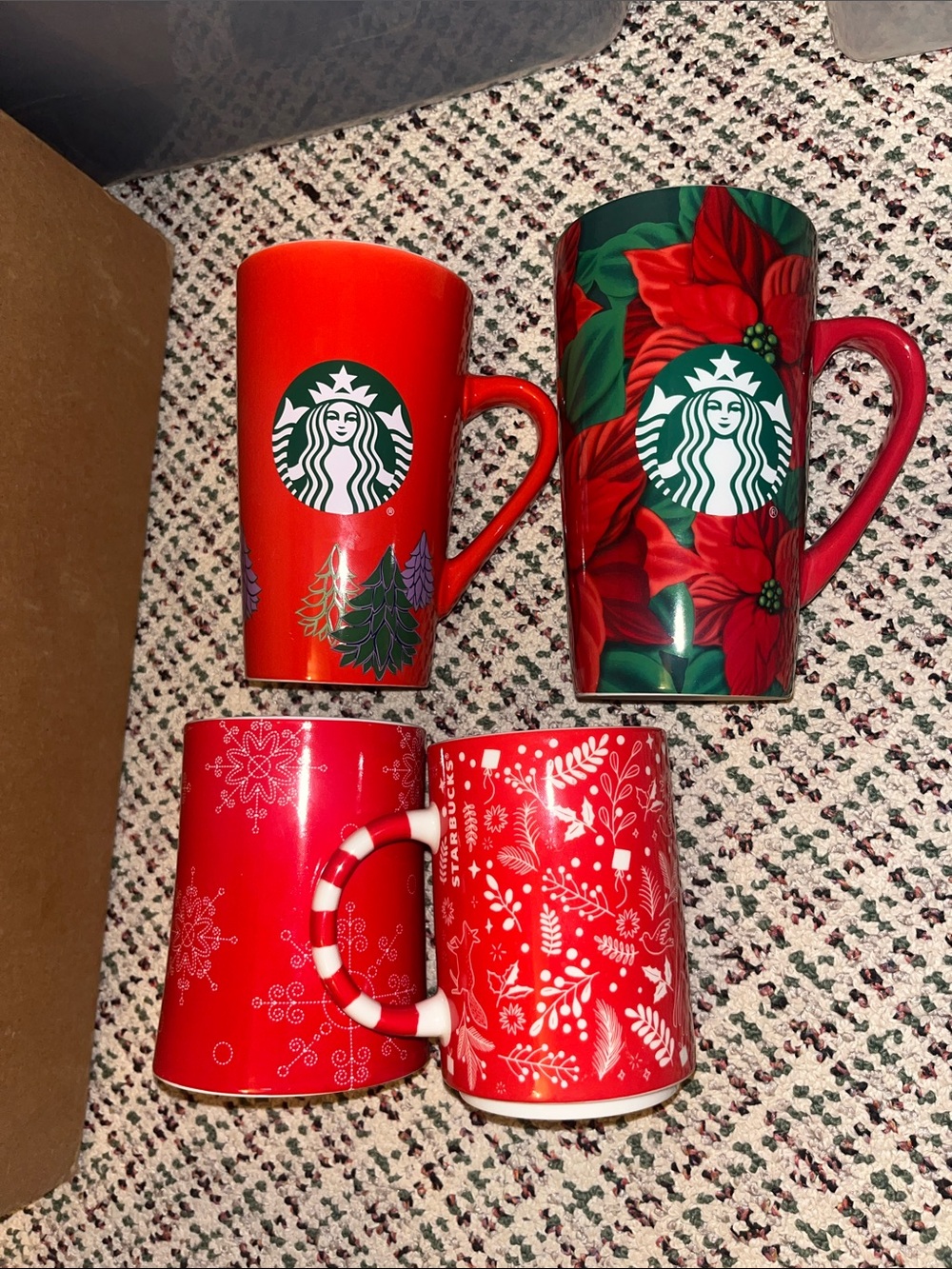 Starbucks Christmas mug lot of 4
